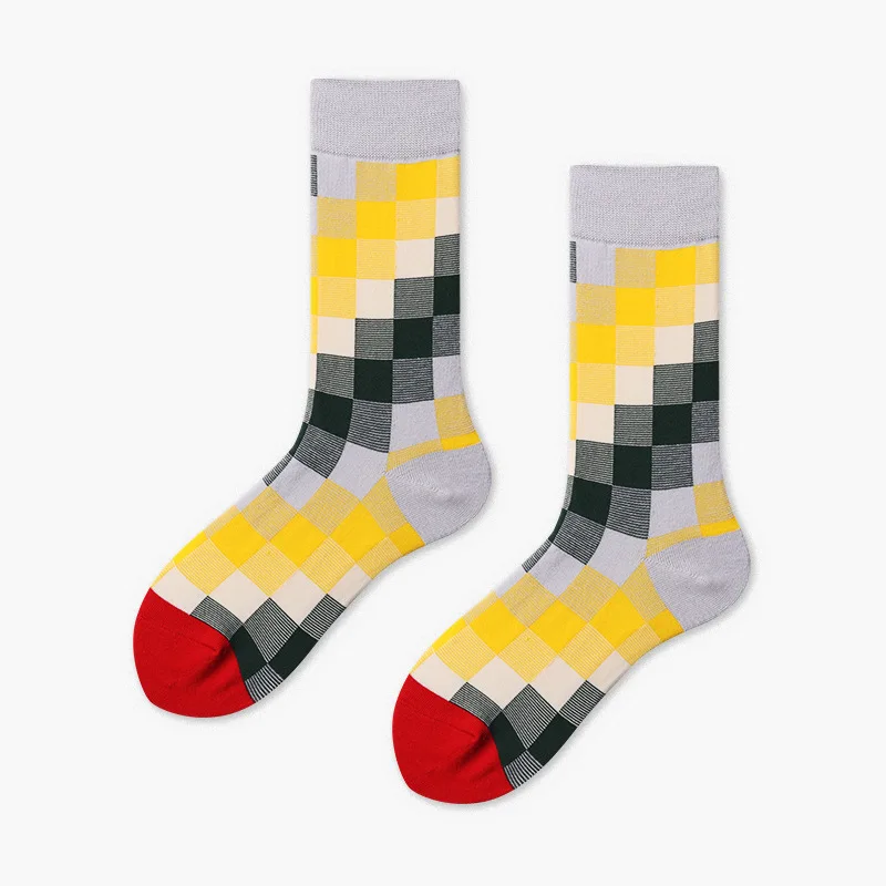 [WPLOIKJD]New Fashion Cotton Creative Men's Socks Harajuku Colorful Funny Streetwear Hip Hop Happy Socks Skarpetki For Male Gift - Color: 6