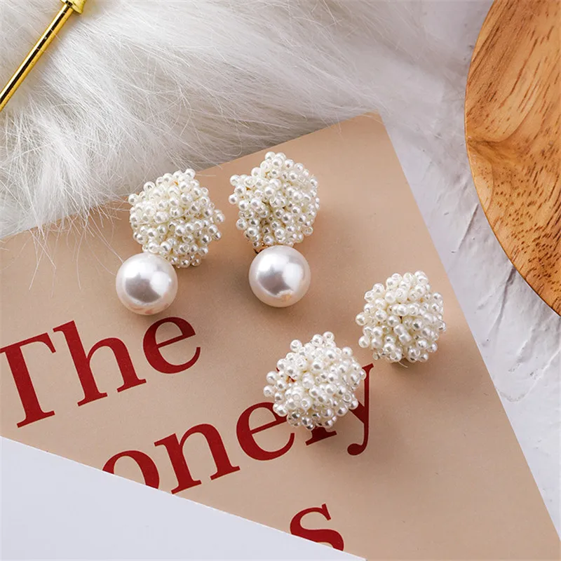 Женские винтажные серьги с бусинами элегантные свадебные искусственным