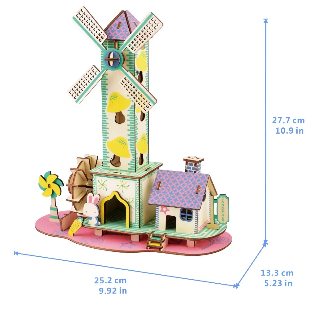 1pcs 3D Wooden Puzzle Cabin model Kids Educational Learning Toys for Children Art Crafts Brain Teaser DIY Games Gift Girls toys | Игрушки и