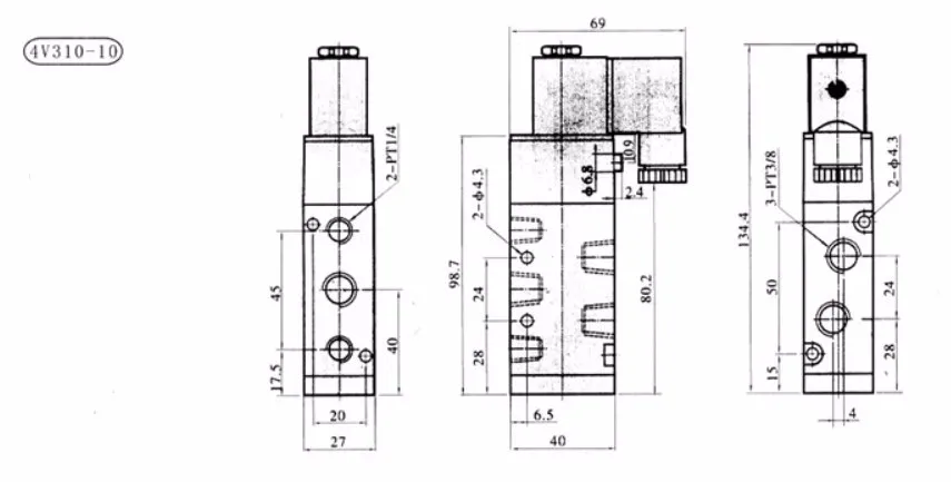 3/8 &quotNPT Airtac Тип 4V310 10 2pos 5 порт dc 12v 24v ac 110v 220v DC24V NPT рынок США и Канады|airtac|4v310-10npt |