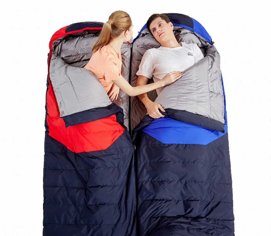 Туристический спальный мешок Hewolf ультралегкий с утиным пухом плотный теплый 3