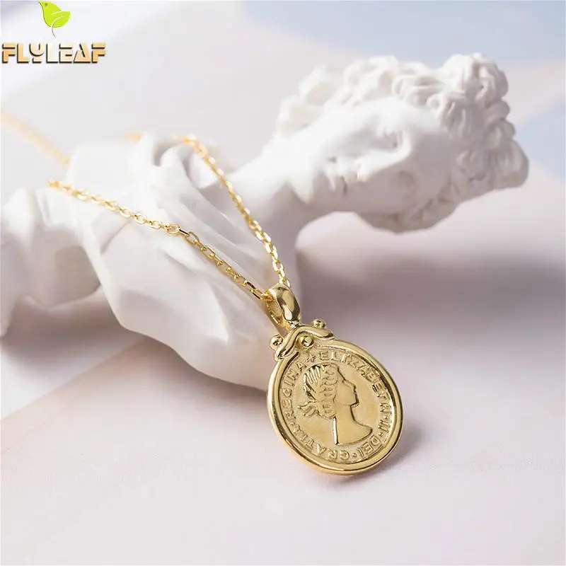 Flyleaf 18k золото луна ожерелье с портретом и кулоном для женщин из стерлингового