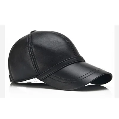 EAGLEBORN Новинка Осень Зима Мода Высокое качество Натуральная кожа бейсболка snapback шляпа для мужчин Повседневная шляпа оптом папа шляпа - Цвет: BLACK