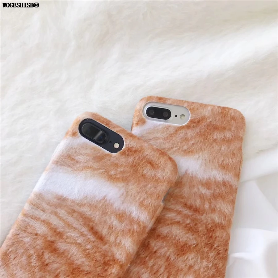 Искусственный Мех животных чехол для iPhone 7 кошка жираф кролик Банни Кони плюшевая повязка для волос Силиконовый ТПУ чехол для iPhone 6 6S 7 8 Plus