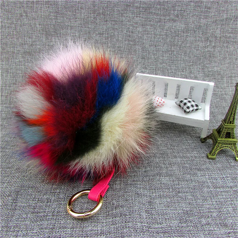 Горячая Распродажа Подлинная Мода лиса 15 18 см Большой размер помпон брелок