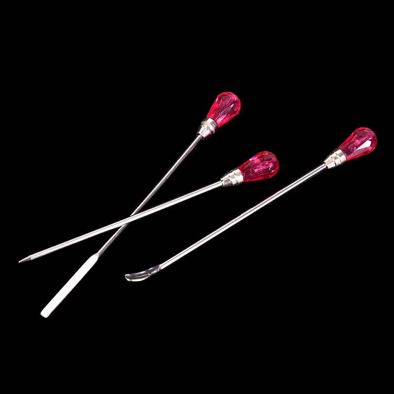 

3Pcs Jewelry Making Tool Set Muddler Poke Needle Spoon Rose/pink Color