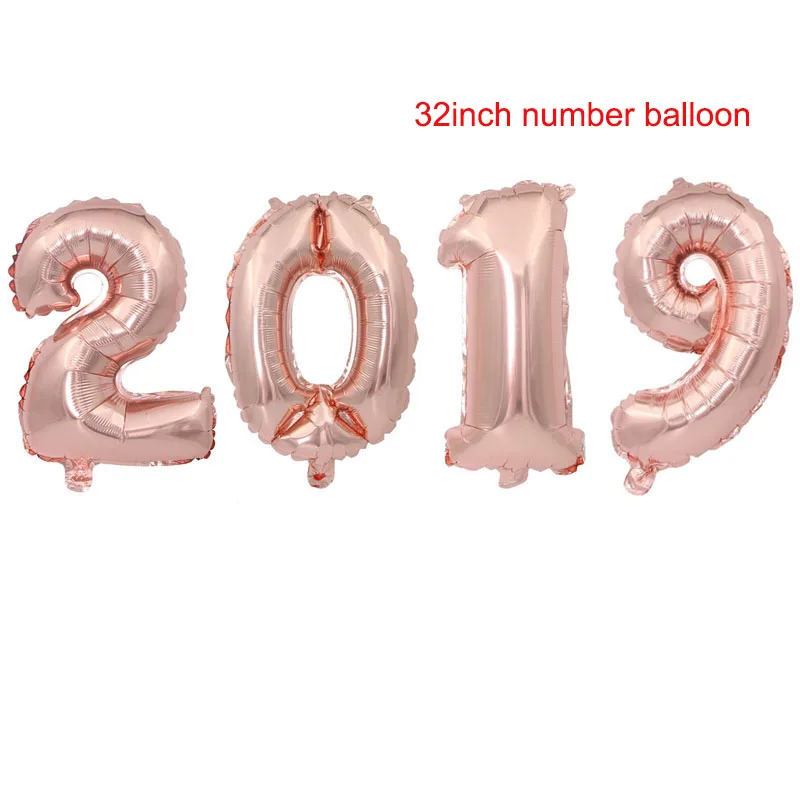 Воздушные шары из фольги с надписью Happy New Year украшение для вечеринки 2018