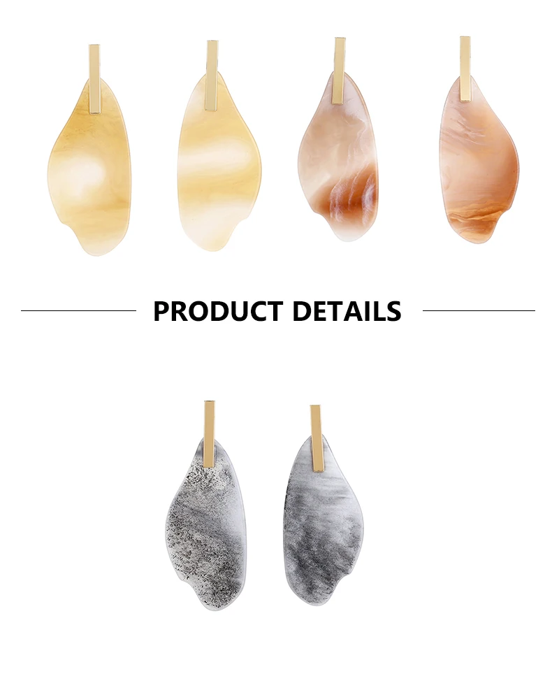 Irregular design Acrylic Drop Earring For Women Fashion Multicolor Statement Marble Effect Earring Acetate Jewelry