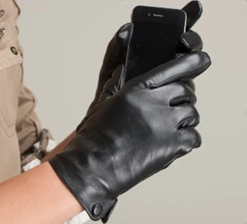 Мужские перчатки из натуральной кожи с сенсорным экраном|glove touchscreen|leather gloves