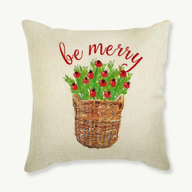 Наволочка для дивана с изображением милого медведя и рождественской елки|cushion