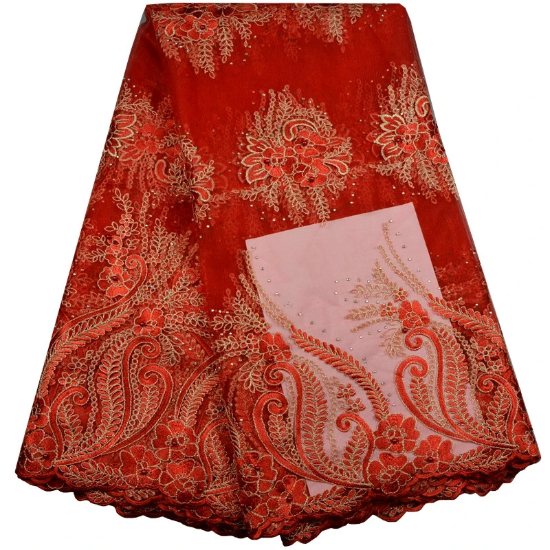 2017 изящная африканская кружевная ткань высокого качества с вышивкой золотого