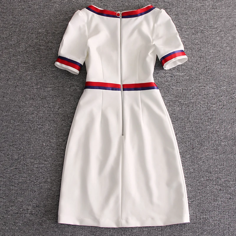 2018 г. летняя элегантная полосы Алмазный бисера Мини платья Для женщин Sexy Глубокий