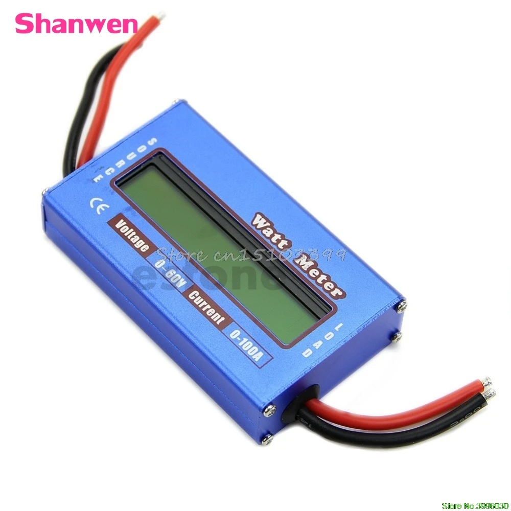 Цифровой анализатор мощности батареи Ватт метр балансир 60 V/100A для DC RC вертолет