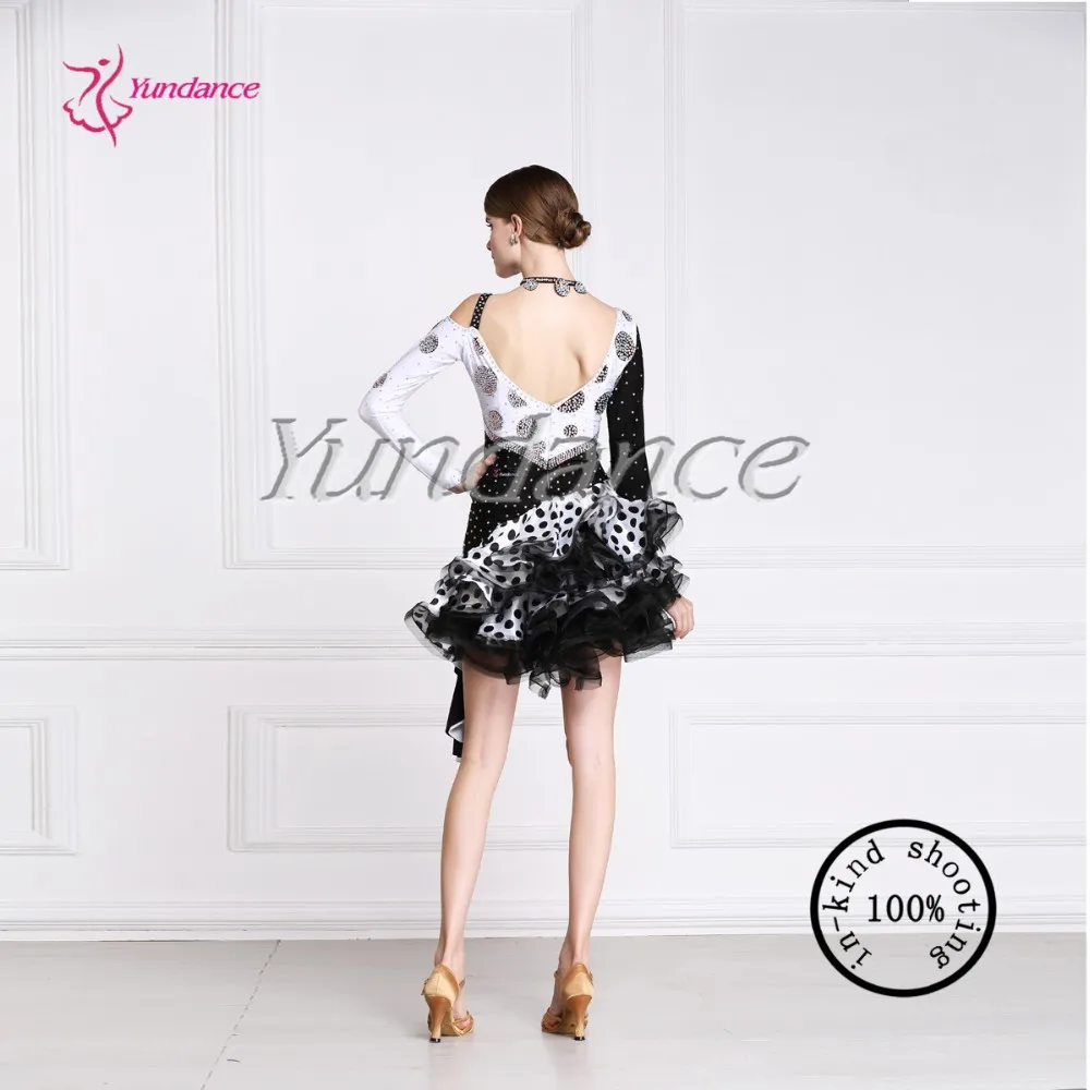 

black and white new latin dress competition L-1504