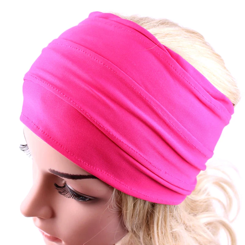 

Soft Women Elastic Stretch Running Wide Hairband Head Wrap Yoga Headband Turban