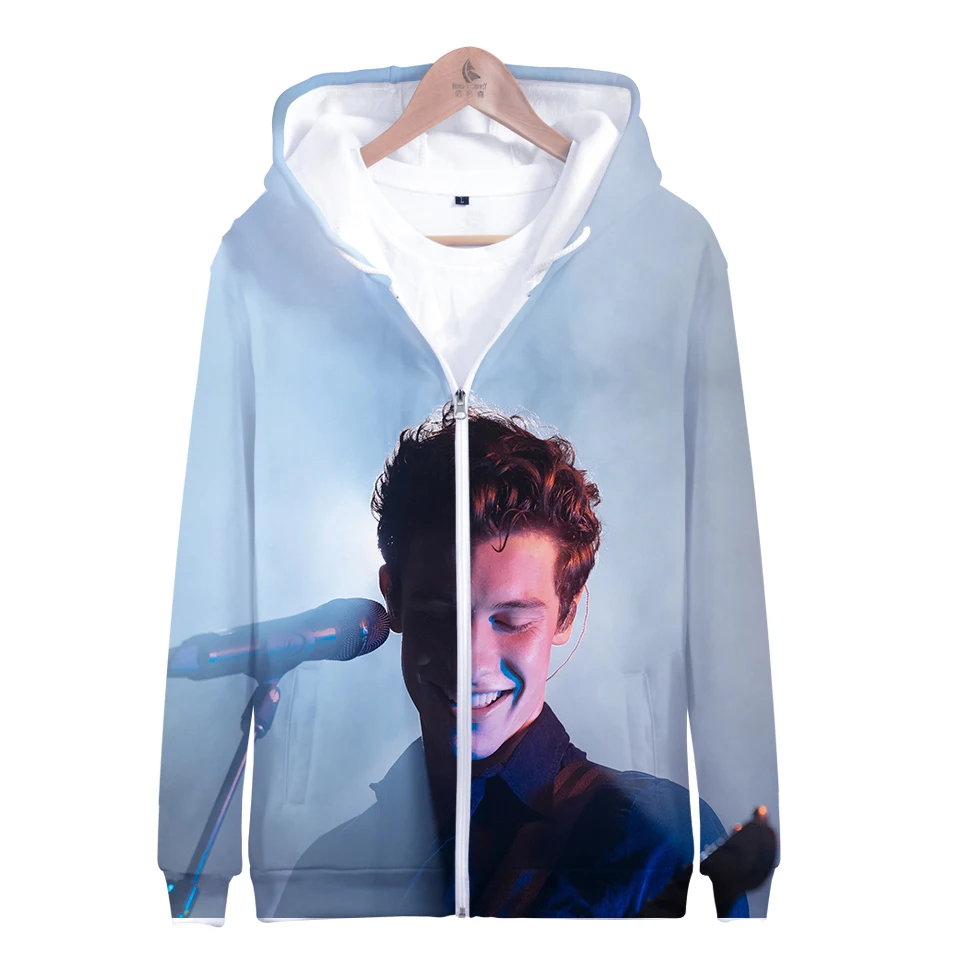 Дропшиппинг 3D Shawn Mendes крутые толстовки на молнии с принтом повседневные женские и