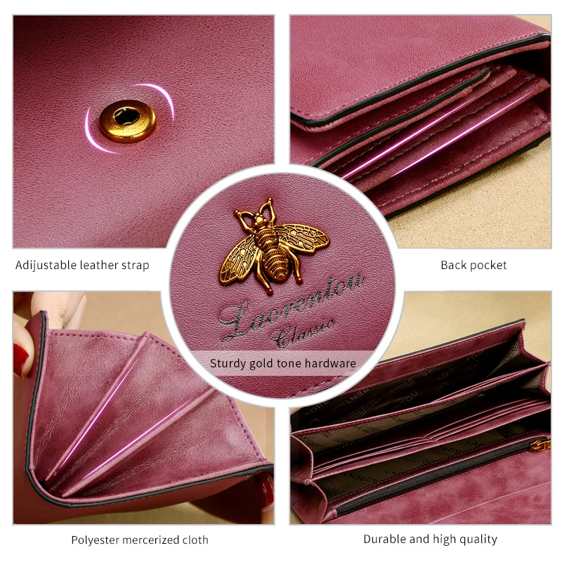 LAORENTOU женский кошелек Стильный Длинный длинный клатч женская коровья кожа