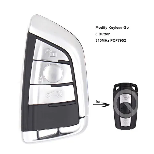 KEYECU БЕСКЛЮЧЕВОЙ-Go изменить дистанционный ключ 3 кнопки 315 МГц PCF7952 для BMW CAS3 3/5