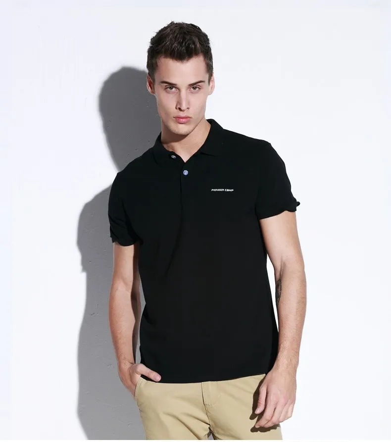 Pioneer Camp solid Color Breathable Classic Men's Polo Shirt Brand Clothing Men's Short-sleeved Recreational Polo Shirt 409010