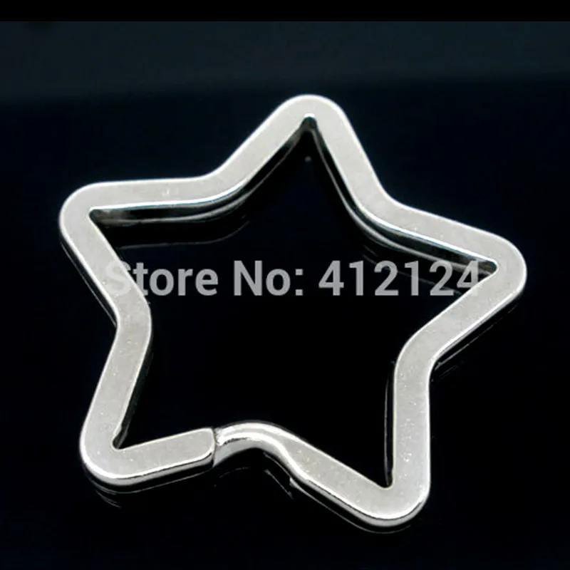 50 серебристого цвета Звезда Металла Сплит Кольца Брелок Ювелирная деталь сделай
