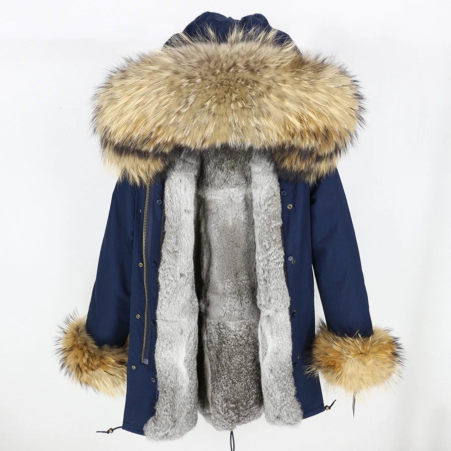 25 OFTBUY, пальто с натуральным мехом, длинная парка, зимняя куртка для женщин, воротник из натурального меха енота, капюшон, подкладка из меха серебристого кролика, уличная одежда, бренд - Цвет: 25