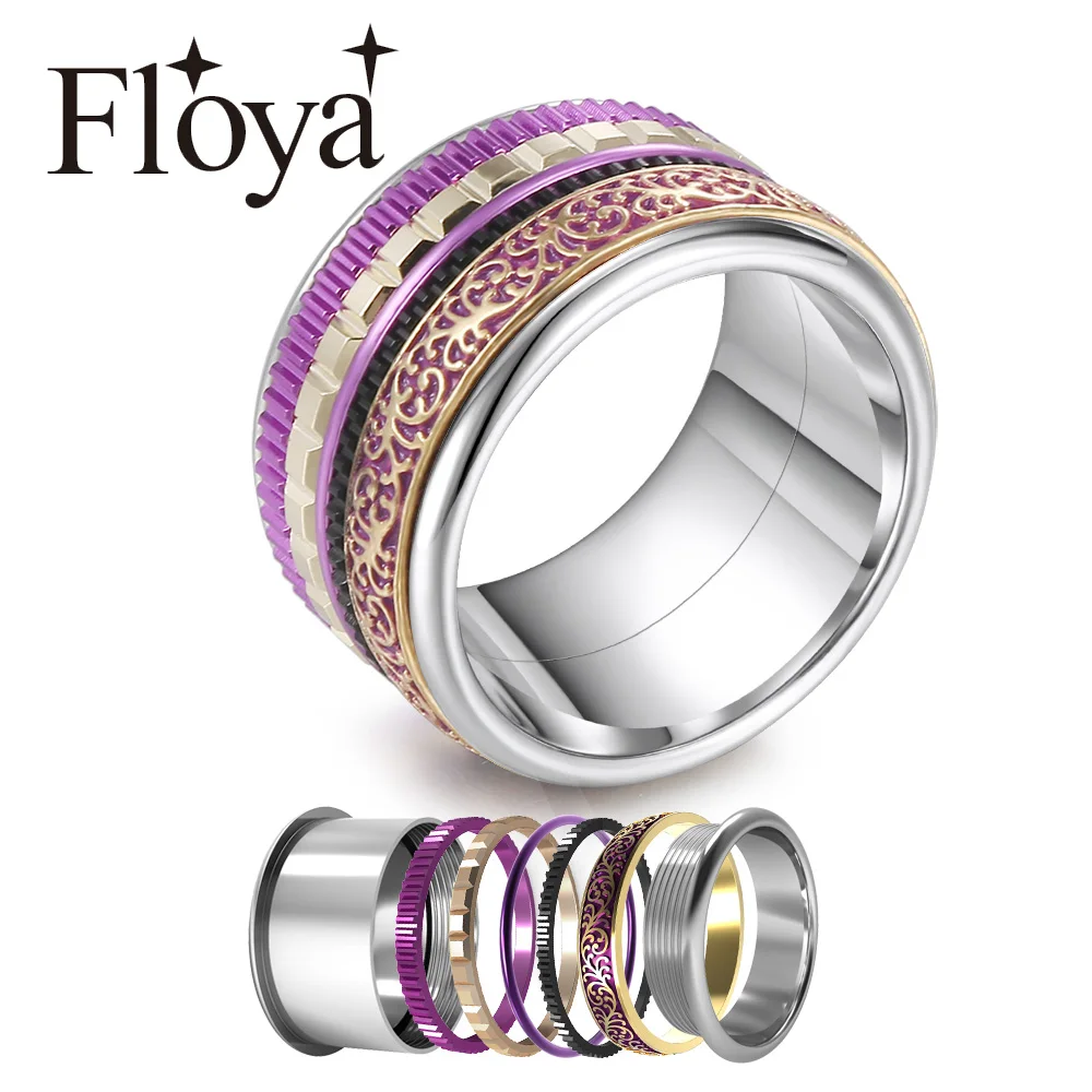 Floya, BOHO, кольца из нержавеющей стали, стекируемые, сменные, кольцо, Arctic Symphony, коллекция, свадебный набор, кольцо, Anillos Mujer