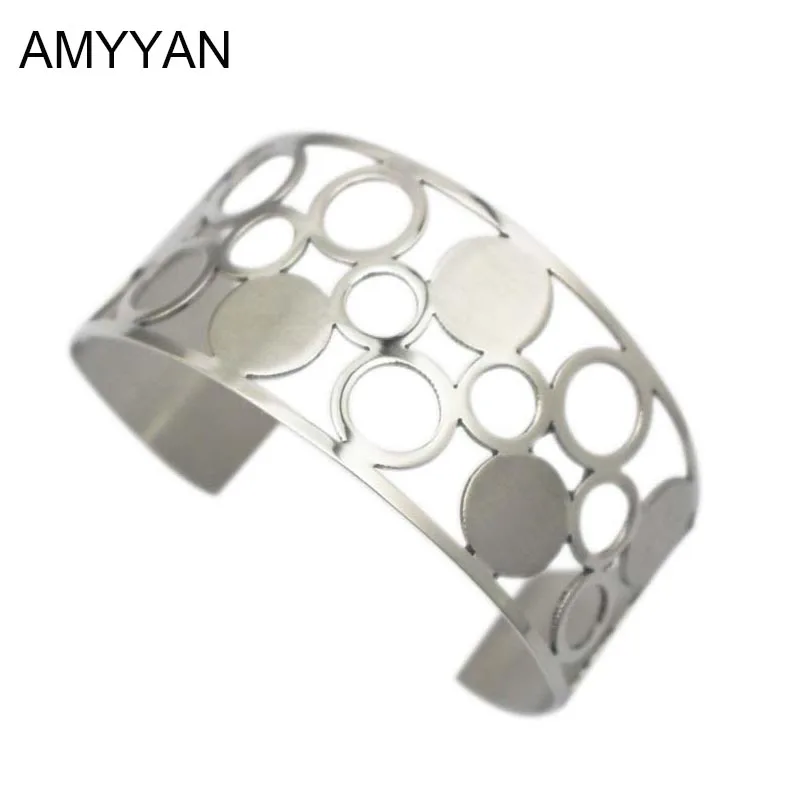 Женский браслет из нержавеющей стали с вырезами ширина 6 5 см * 4 см|open bangle|bangle