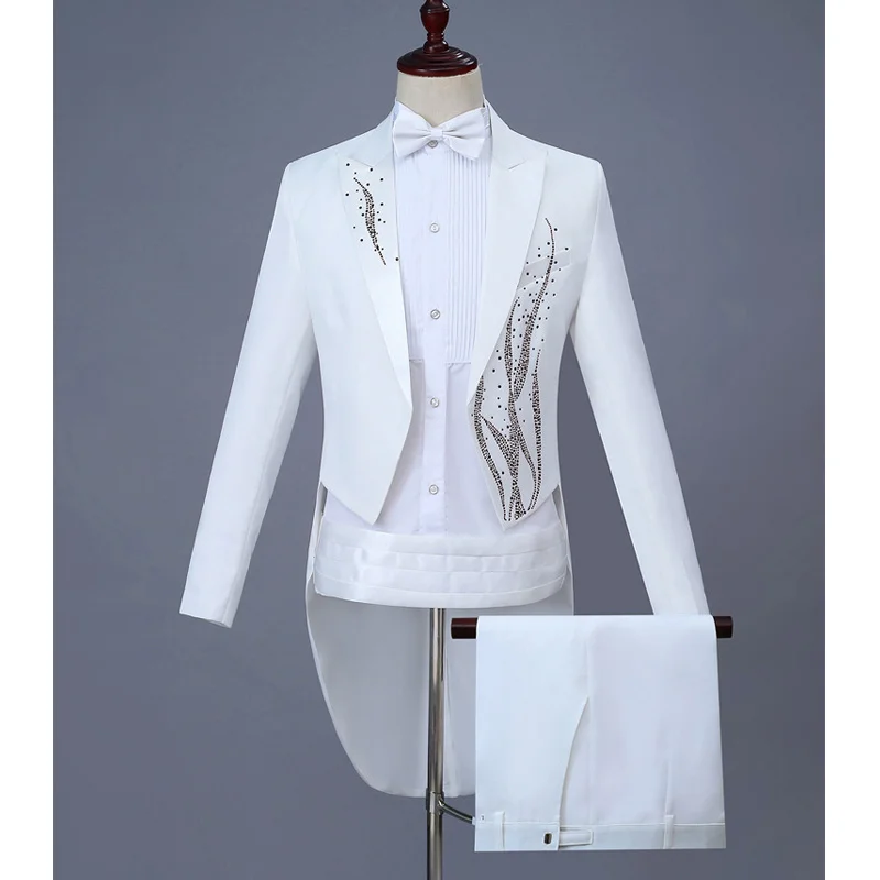 Мужской белый костюм из 2 предметов свадебный смокинг для жениха мужские