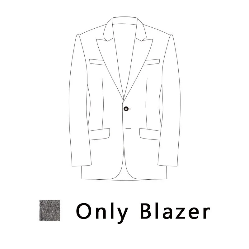 Gray Only Blazer Коричневый Дизайнерский Костюм с узором в елочку, мужские вечерние костюмы, смокинг, Свадебные Мужские костюмы для жениха, мужские костюмы, Para Fiesta 6xl - Цвет: Gray Only Blazer