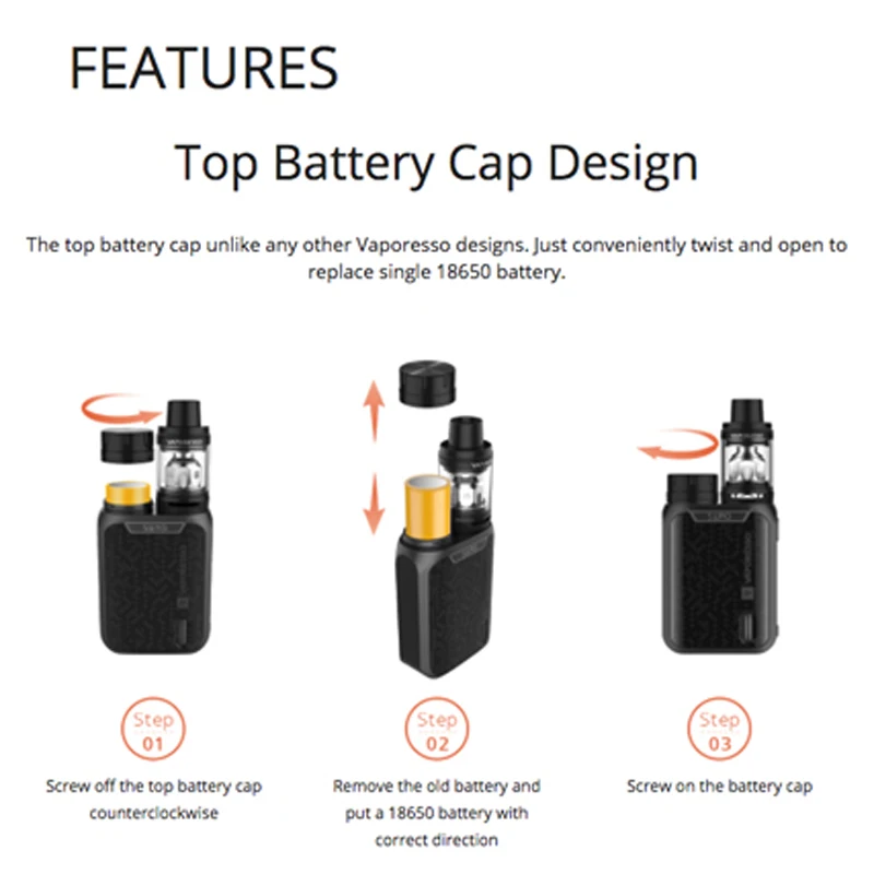 Vaporesso SWAG набор распылителя 0 91 'OLED 80 Вт с NRG SE 3 5 мл бак GT2 Core Coil Head - Blue | Электроника