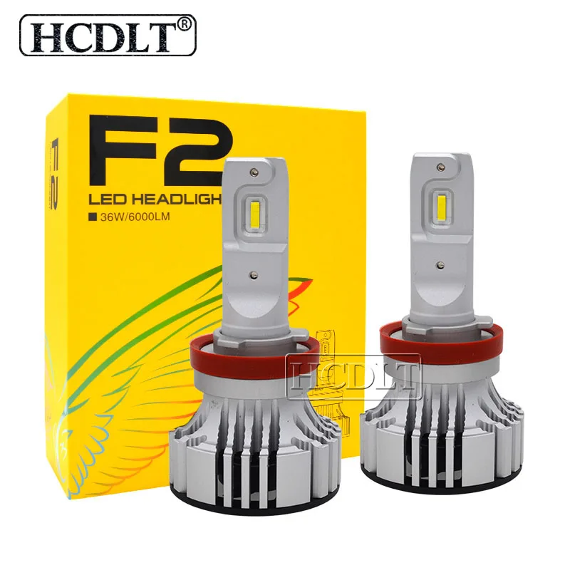 HCDLT 1 комплект F2 автомобильная светодиодная лампа для фары H1 H7 H11 HB3 9005 HB4 9006 H4 6500K 72W