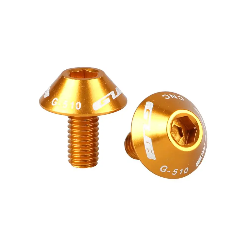 Gold 1 упаковка из 2 шт. GUB G-510 алюминиевый сплав держатель бутылки для воды винты 5*12 мм ультра-легкий металлический красочный велосипед Винт для руля - Цвет: Gold