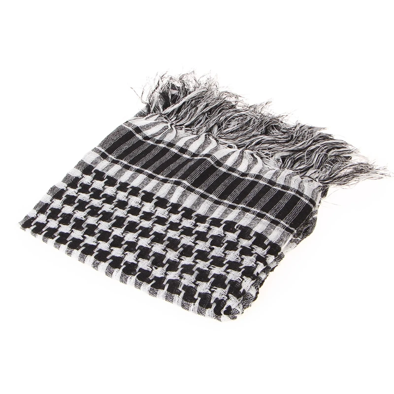 Белый Военный тактический Keffiyeh Шарф в арабском стиле для охоты, велоспорта, шаль для головы, Армейский Камуфляж, аксессуары для улицы - Цвет: Белый