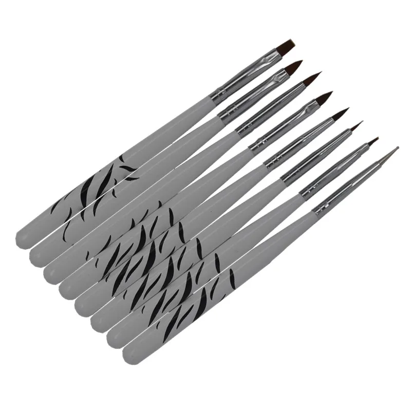 8 шт./упак. профессиональная ручка с кистью для нанесения УФ геля дизайна ногтей