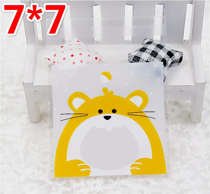 100PCS Cute Animals Candy Cake Biscuits Cookies Packaging Bags Self-adhesive Plastic Gifts Party Birthday Snack Baking | Дом и сад