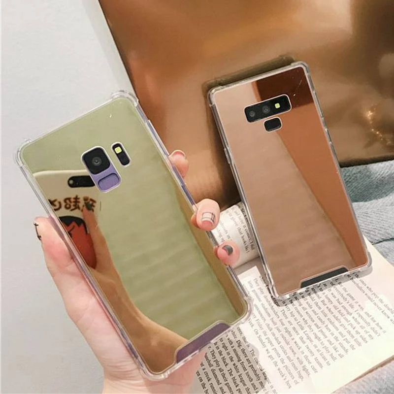 Противоударный чехол с зеркалом для макияжа Samsung Galaxy s10 s8 s9 plus note 9 8 мягкий