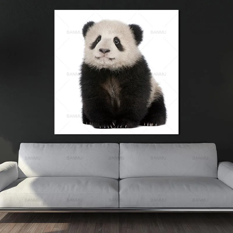 Настенная живопись на холсте изображение панды животное картина холст печать