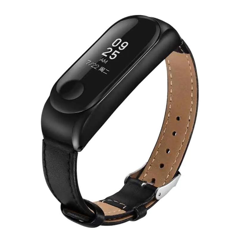 Цветной ремешок из натуральной кожи Pulsera Correa mi band 3 для Xiaomi mi Band 3 mi 3 Smart Bracelet спортивные наручные часы аксессуары