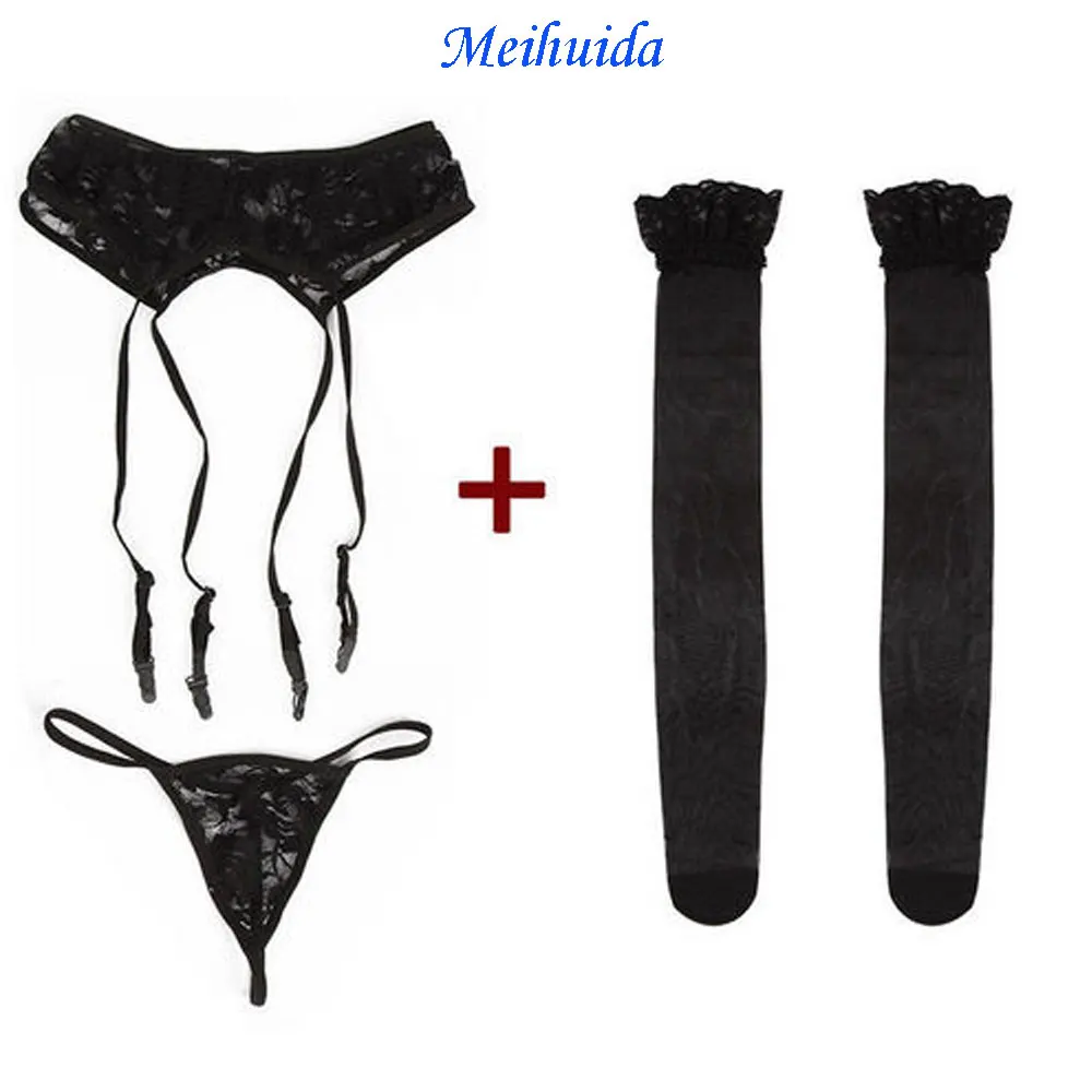 Летняя мода сексуальные женские Кружевные Babydoll чулки с поясом Нижнее Белье для сна тонкие одноцветные подвязки Новинка хит