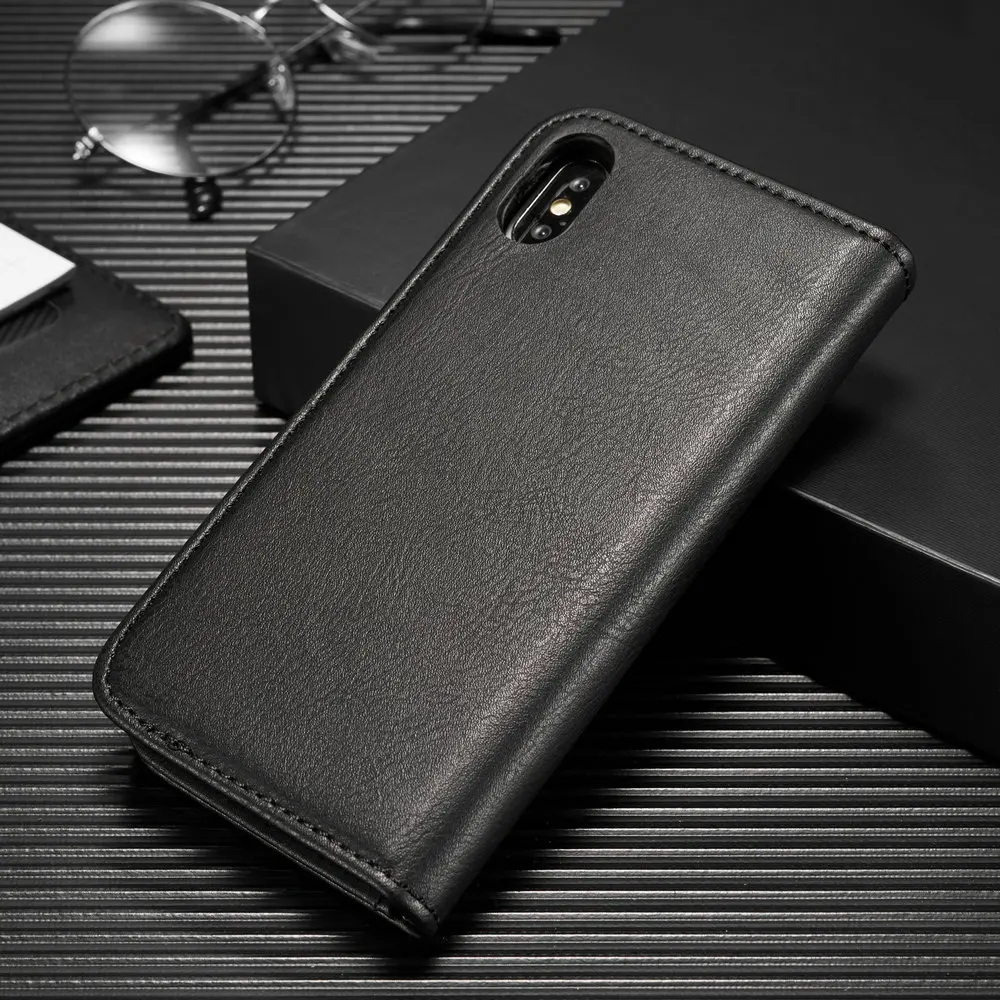 DG. MING для iPhone 11 Pro, кожаный чехол на магните, 2 в 1, чехол-кошелек с отделением для карт, для iPhone 5S, 6 S, 7, 8 Plus, XR, XS, MAX, чехол
