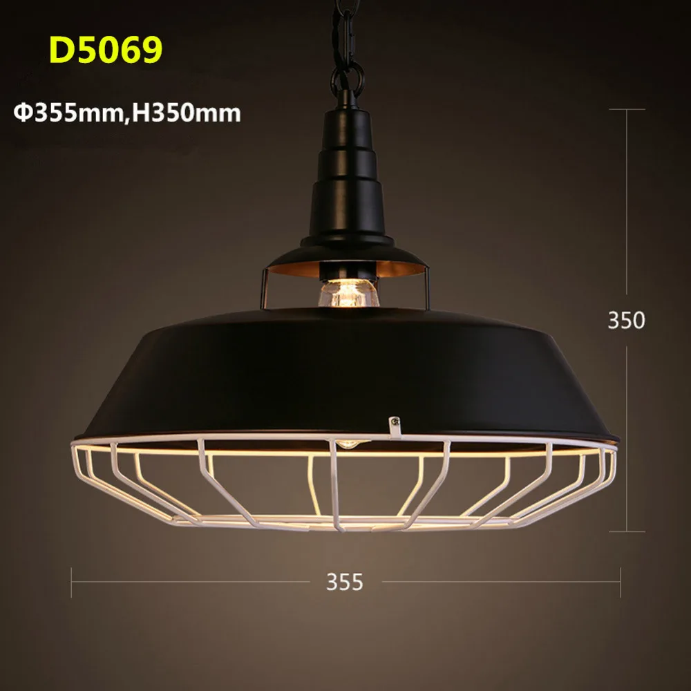 Винтажный подвесной светильник в стиле лофт одноголовочный металлический