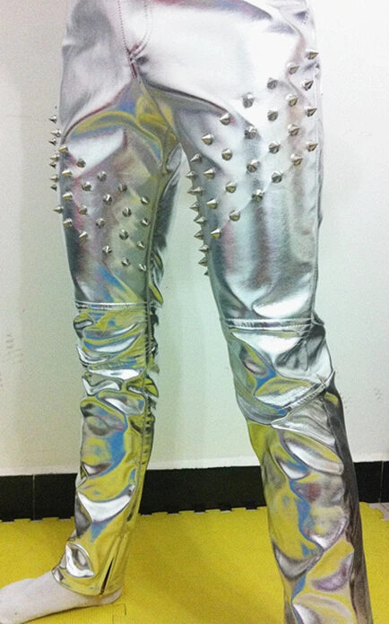 Большие размеры мужские модные штаны стилиста для ночного клуба певица Dj золотые