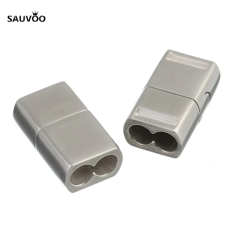 Sauvoo 1 шт. серебристый цвет двойное отверстие 4 мм 6 нержавеющая сталь Стандартная