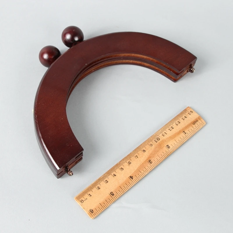 14X6 Cm Small Mini Wooden Purse Frame Coffee Color With Round Big Clasp Screws Sewing Wood Frames Obag Handles | Багаж и сумки