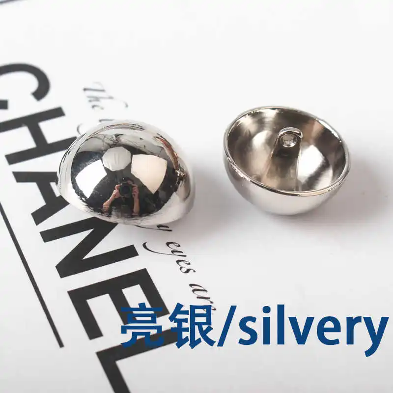 F3-silver Новинка; 10 шт. Металлическая пуговица для шитья гриб 10/13/15/18/20/23/25 мм для верхняя одежда матовый черный, золотой, серебряный декоративной пуговицей F3 - Цвет: F3-silver