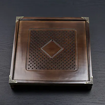 Чайный набор кунг-фу, аксессуары из цельного дерева, чайный поднос с выдвижным ящиком, чайный столик, квадратный простой бытовой поднос для хранения воды