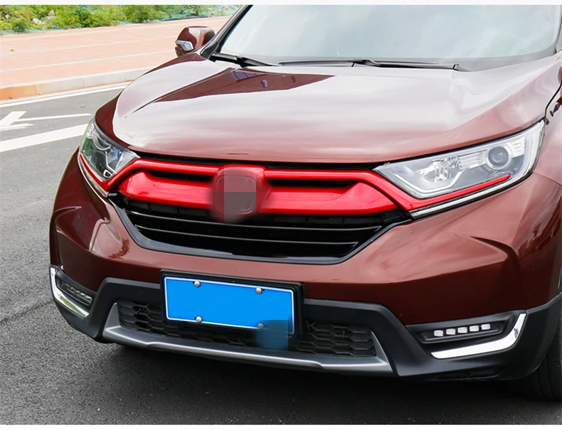 Для HONDA CRV C-RV 2017 2018 решетка бампера Отделка Передняя с центральной гоночной