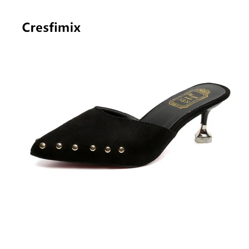 Женские туфли лодочки на высоком каблуке с заклепками Cresfimix Vrouwen Hoge Hakken