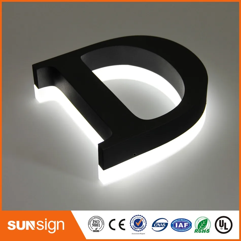Outdoor advertising backlit 3d metal sign letters Customized acrylic led backlit sign