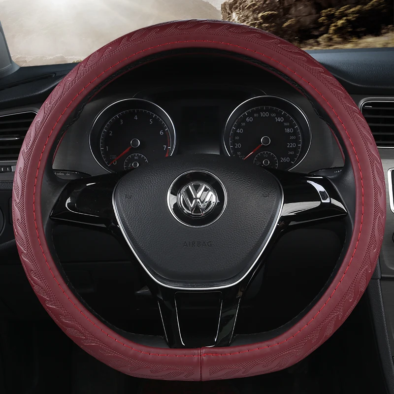 

Car Steering Wheel Cover D Shape For VW GOLF 7 2015 POLO JATTA Passat Tiguan For Nissan Qashqai J11 X-trail T32 2015- 2017 2018